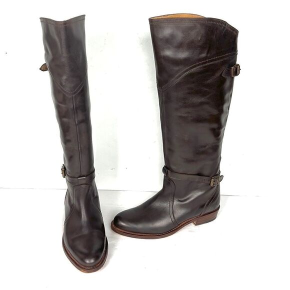 FRYE Dorado Riding Dark Brown Leather Boots - Picture 2 of 14